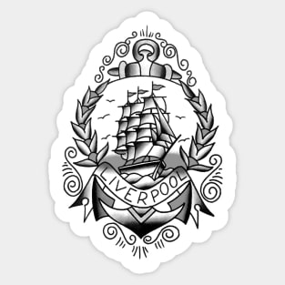 Liverpool Ship Tattoo Design Sticker